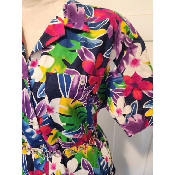 1980's Vintage HAWAIIAN Print Womens Floral Maxi Skirt w/Top 2 Piece Outfit - Picture 4 of 12